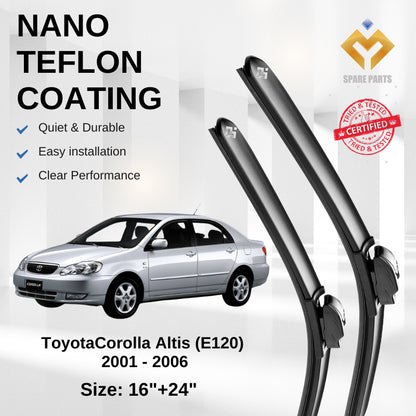 Toyota Caldina Corolla Altis Premium Quality Japan Nano Car Wiper 1set 16"+24" U Hook Free Microfibre Cloth