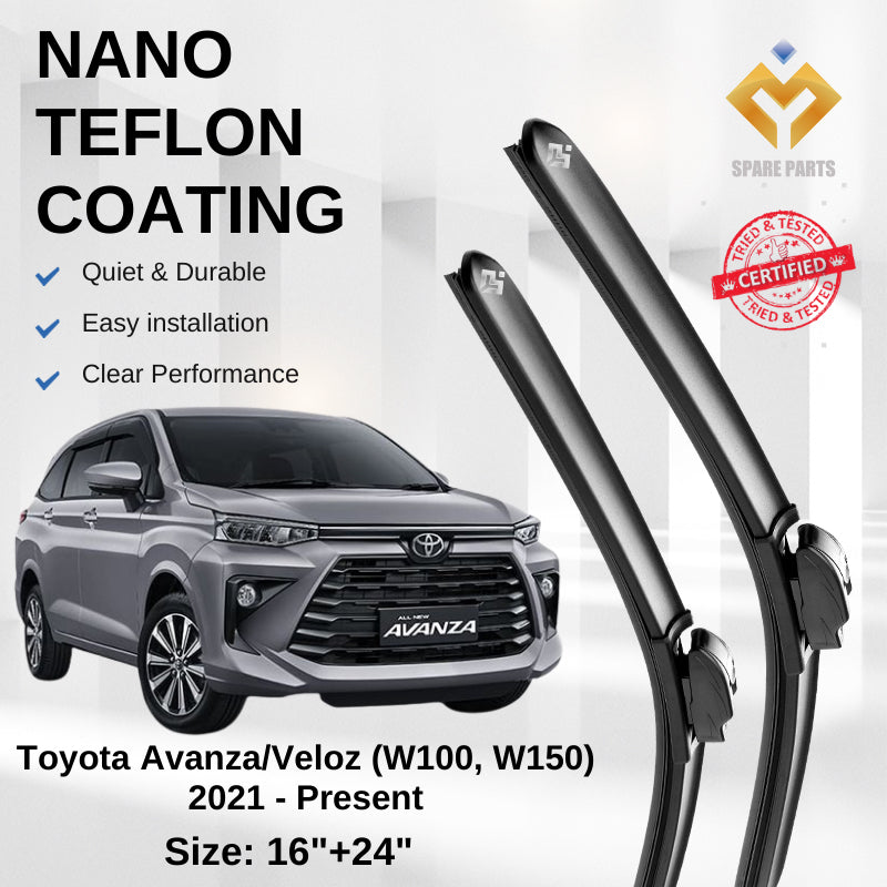 Toyota Avanza Veloz Premium Quality Japan Tech Car Wiper Accessories 16"+24" Universal Hook-Free Microfibre Cloth