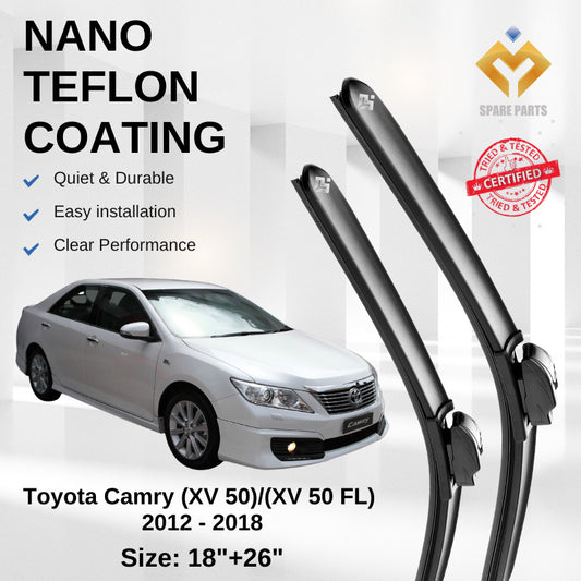 Toyota Camry XV50 Multifit Premium Quality Japan Nano Car Wiper Accessories 18"+26" Universal Hook Free Microfibre Cloth