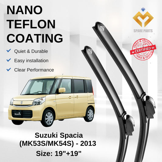 Suzuki Spacia (MK53S/MK54S) - 2013 Premium Japan Tech Car Wiper Accessories 19”+19” Universal Hook–Includes Free Gift!