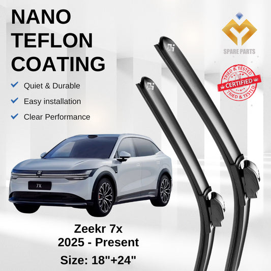Zeekr 7x EV 2025-Present Premium Japan Tech Car Wiper Accessories 18”+24” Type 01/04 Clip- Includes Free Microfibre Gift