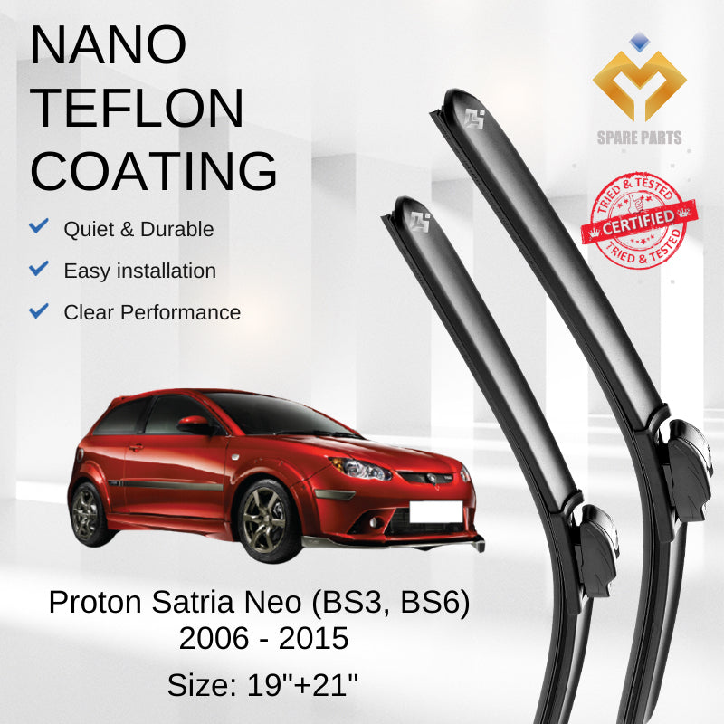 Proton Satria Neo Gen2 Persona Premium Quality Japan Tech Car Wiper Accessories 19"+21" U Hook Free Microfibre Cloth