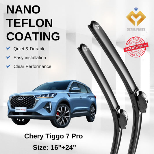 Chery Tiggo 7 Pro Premium Japan Tech Car Wiper Accessories 16”+24” Type 14 Clip- Includes Free Microfibre  Cloth!