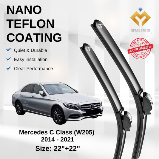Mercedes C Class W205 2014-2021 Premium Quality Japan Tech Car Wiper 1set 22"+22" Type 11 Clip-Includes Free Gift