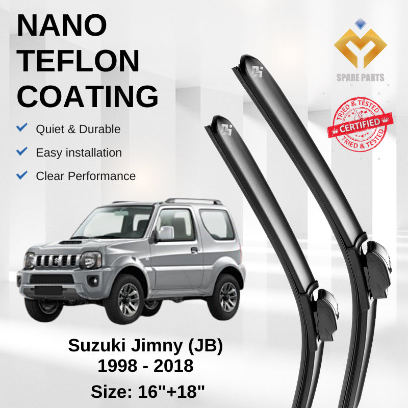 Suzuki Jimny (JB) 1998 - 2018 Premium Japan Tech Car Wiper Accessories 16”+18” Universal Hook–Includes Free Gift!