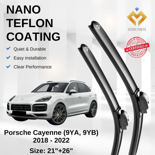Porsche Cayenne (9YA, 9YB) 2018-2022 Premium Japan Tech Car Wiper Accessories 21”+26” Type 01/04 Clip- Includes Gift
