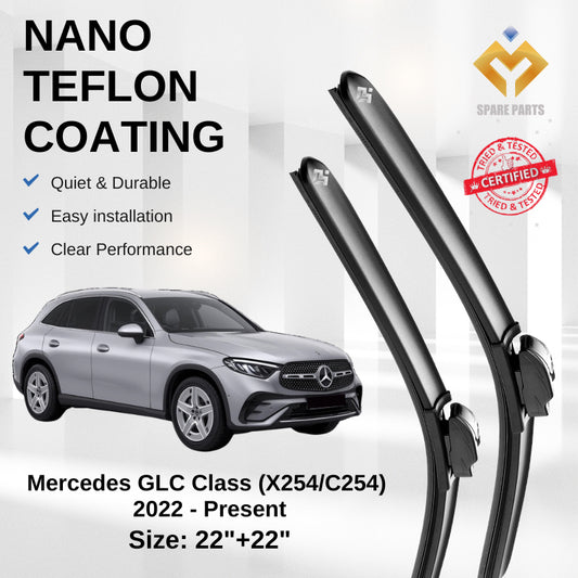 Mercedes GLC Class (X254/C254) 2022 - Premium Japan Tech Car Wiper Accessories 22”+22” Type 11/16 Clip- Includes Gift