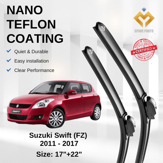 Suzuki Swift (FZ) 2011 - 2017 Premium Japan Tech Car Wiper Accessories 17”+22” Universal Hook–Includes Free Gift!