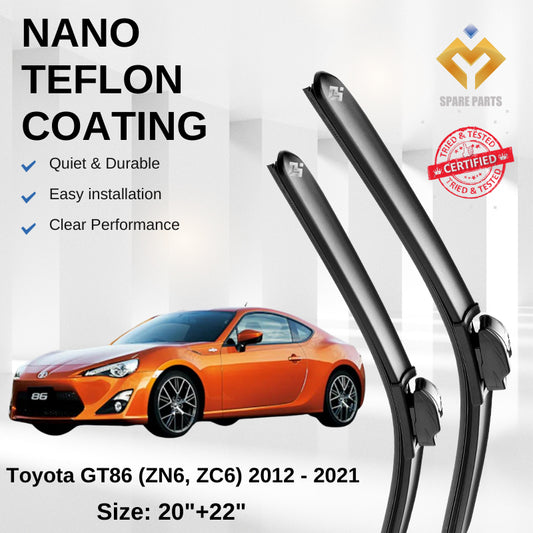 Toyota GT86 GR86 Premium Quality Japan Tech Car Wiper Accessories 20"+22" Universal Hook-Include Free Microfibre Cloth!