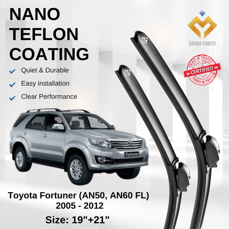 Toyota Fortuner  AN50 AN60FL Premium Japan Tech Car Wiper Accessories 19”+21” Universal Hook–Includes Free Gift!