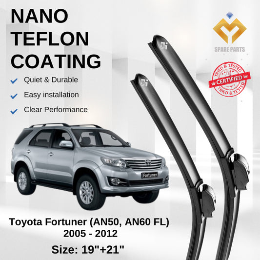 Toyota Fortuner  AN50 AN60FL Premium Japan Tech Car Wiper Accessories 19”+21” Universal Hook–Includes Free Gift!