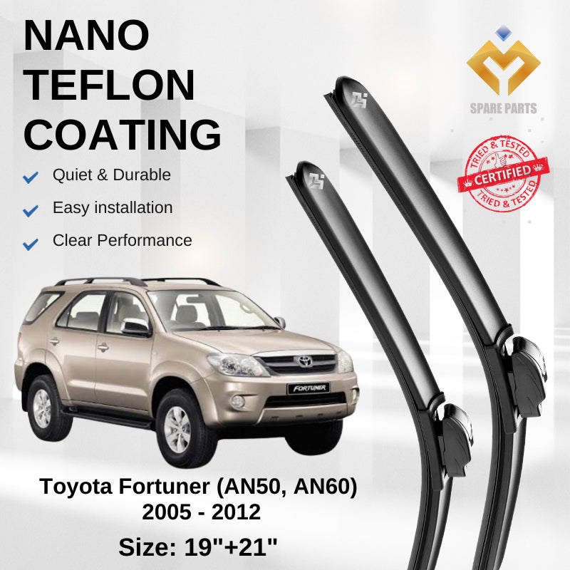 Toyota Fortuner  AN50 AN60FL Premium Japan Tech Car Wiper Accessories 19”+21” Universal Hook–Includes Free Gift!