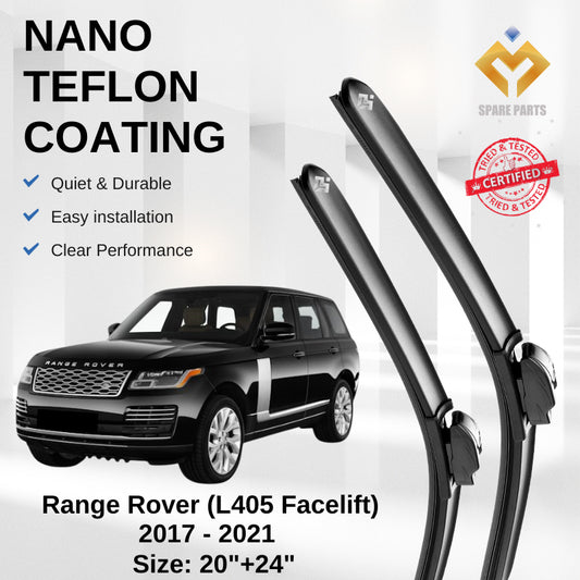 Range Rover 2017-2021 (L405 Facelift) Premium Japan Tech Car Wiper Accessories 20”+24” Type 12 Clip- Includes Free Gift!