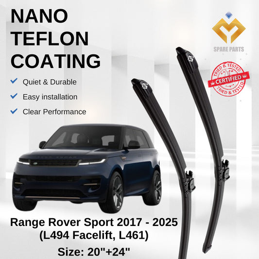 Range Rover Sport (L494 Facelift, L461) Premium Quality Japan Tech Car Wiper with Spray Nozzle 1set 20"+24" Free Gift
