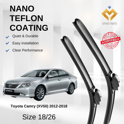 Toyota Camry XV50 Multifit Premium Quality Japan Nano Car Wiper Accessories 18"+26" Universal Hook Free Microfibre Cloth