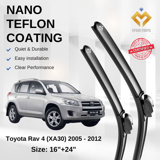Toyota Rav 4 XA30 Premium Japan Tech Car Wiper Accessories 16”+24” Universal Hook–Includes Free Microfibre Cloth!