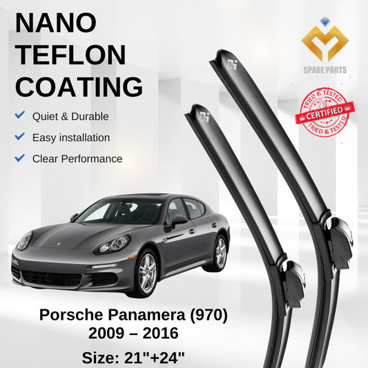 Porsche Panamera (970) 2009-2016 Premium Japan Tech Car Wiper Accessories 21”+24” Type 02 Clip- Includes Free Gift!