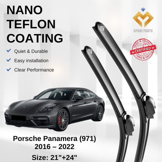 Porsche Panamera (971) 2016-2022 Premium Japan Tech Car Wiper Accessories 21”+24” Type 01/04 Clip- Includes Free Gift