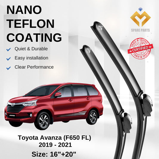 Toyota Avanza 2003 2011 2019 Premium Japan Tech Car Wiper Accessories 16”+20” Universal Hook–Includes Free Gift!
