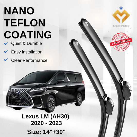 Lexus LM (AH30) 2020 - 2023 Premium Japan Tech Car Wiper Accessories 14”+30” Type 12 Clip- Includes Free Gift!