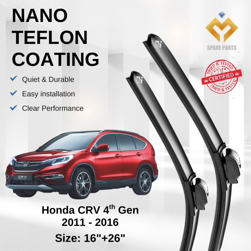 Honda CRV 2006-2022 3rd to 4th Gen Premium Quality Japan Tech Car Wiper 1set 16"+26" U Hook Free Microfibre Cloth