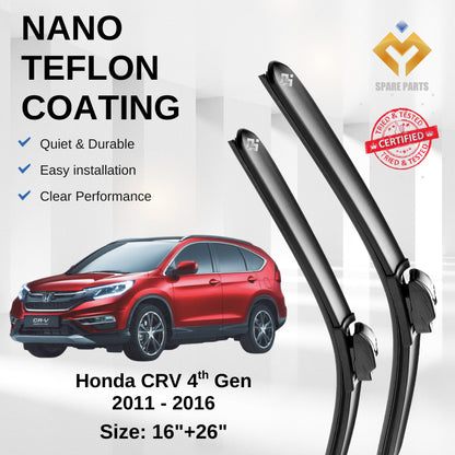 Honda CRV 2006-2022 3rd to 4th Gen Premium Quality Japan Tech Car Wiper 1set 16"+26" U Hook Free Microfibre Cloth