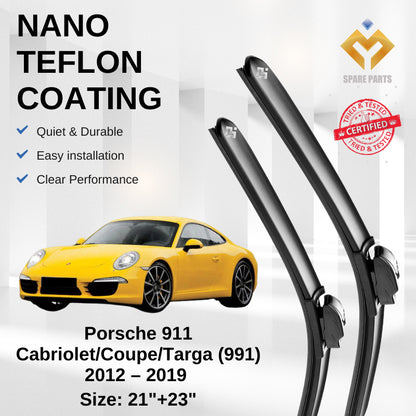 Porsche 911 Cabriolet/Coupe/Targa (991) 2012-2010 Premium Japan Tech Car Wiper Accessories 21”+23” Type 01/04 Clip
