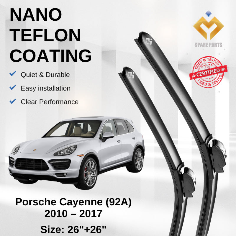 Porsche Cayenne (92A) 2010-2017 Premium Japan Tech Car Wiper Accessories 26”+26” Type 03/08 Clip- Includes Free Gift