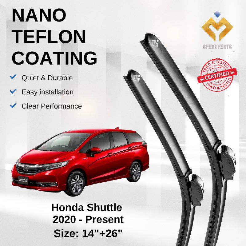 Honda Shuttle 2020 - Present Premium Japan Tech Car Wiper Accessories 14”+26” Type 02 Clip- Includes Free Gift