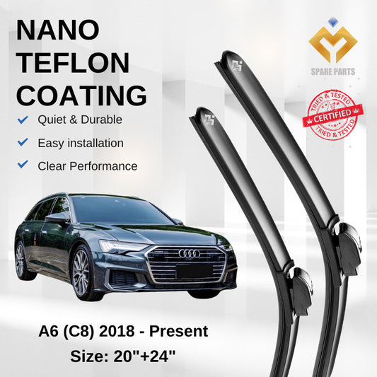 Audi A6 C8 (2018-Present) Premium Japan Tech Car Wiper 20”+24” Type 04 Clip, Free Microfibre Cleaning Cloth!!