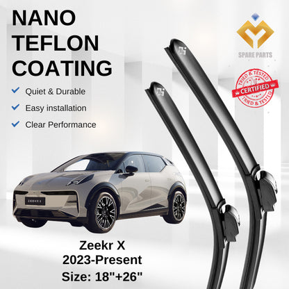 Zeekr X 2023-Present Premium Japan Tech Car Wiper Accessories 18”+26” Type 04 Clip- Includes Free Microfibre  Cloth!