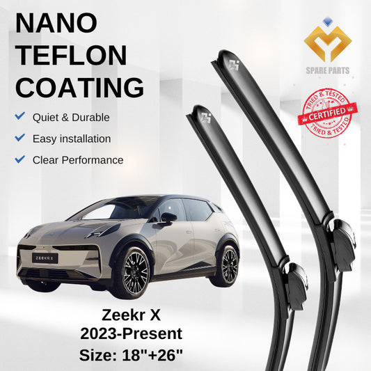 Zeekr X 2023-Present Premium Japan Tech Car Wiper Accessories 18”+26” Type 04 Clip- Includes Free Microfibre  Cloth!