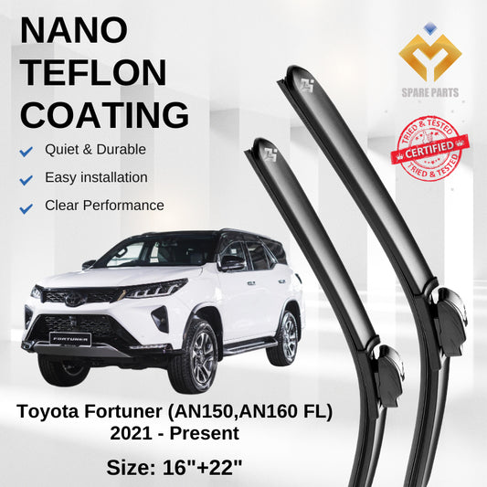 Toyota Fortuner Premium Quality Japan Nano Car Wiper 1set 16"+22" U Hook Free Microfibre Cloth