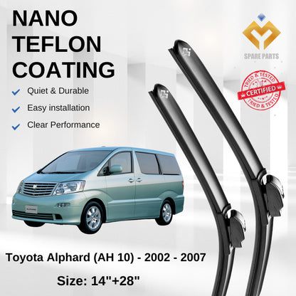 Toyota Velfire Alphard Premium Quality Japan Nano Car Wiper Accessories 14"+28" Universal Hook-Free Microfibre Cloth