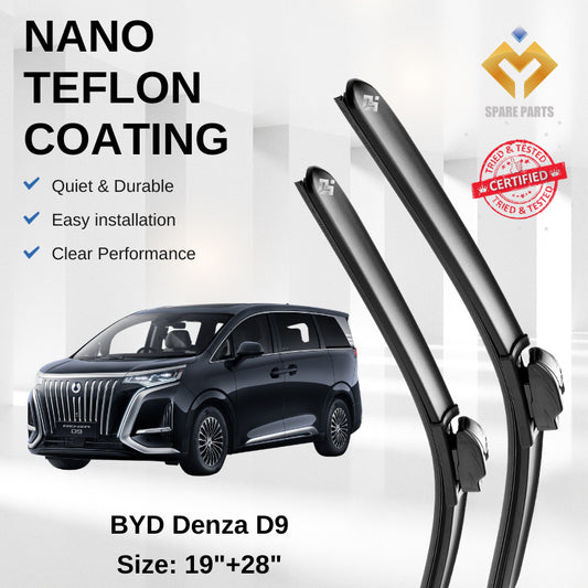 BYD Denza D9 Premium Japan Tech Car Wiper Accessories 19”+28” Type 16 Clip- Includes Free Microfibre  Cloth!