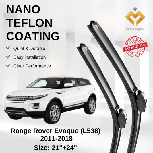 Range Rover Evoque (L538) 2011-2018 Premium Japan Tech Car Wiper Accessories 21”+24” Type 01/04 Clip- Includes