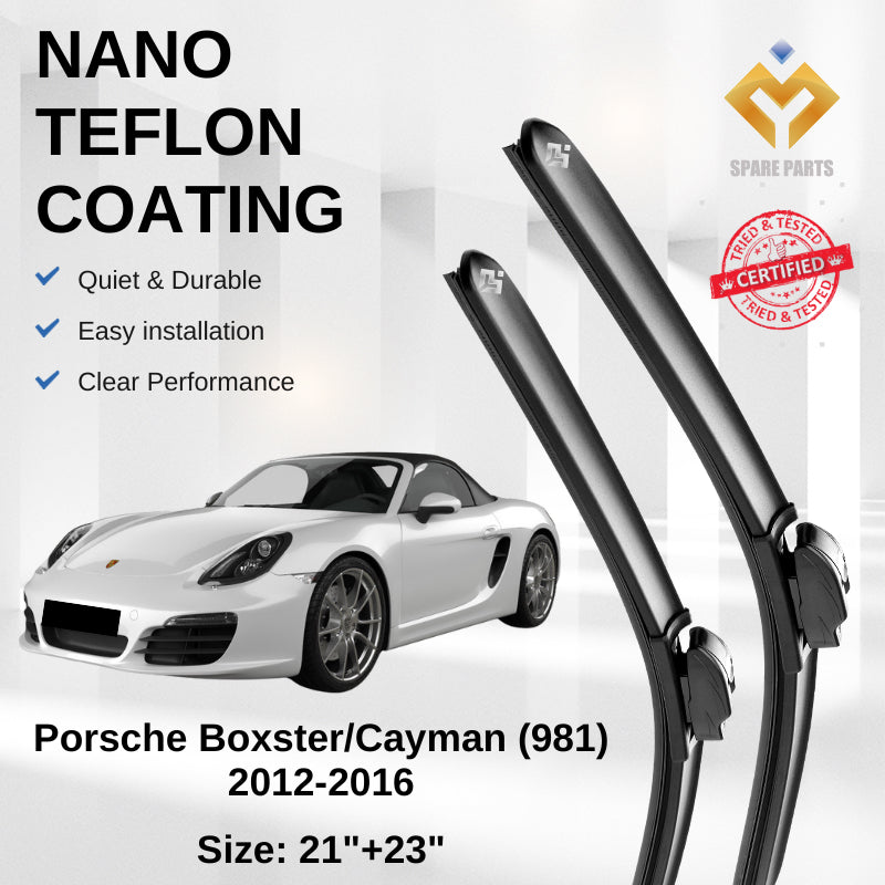 Porsche Boxster/Cayman (981) 2012-2016 Premium Japan Tech Car Wiper Accessories 21”+23” Type 01/04 Clip-Includes Gift!