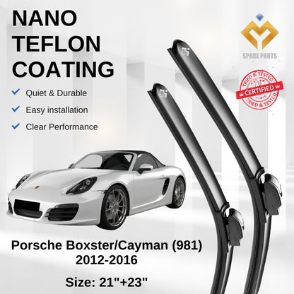 Porsche Boxster/Cayman (981) 2012-2016 Premium Japan Tech Car Wiper Accessories 21”+23” Type 01/04 Clip-Includes Gift!