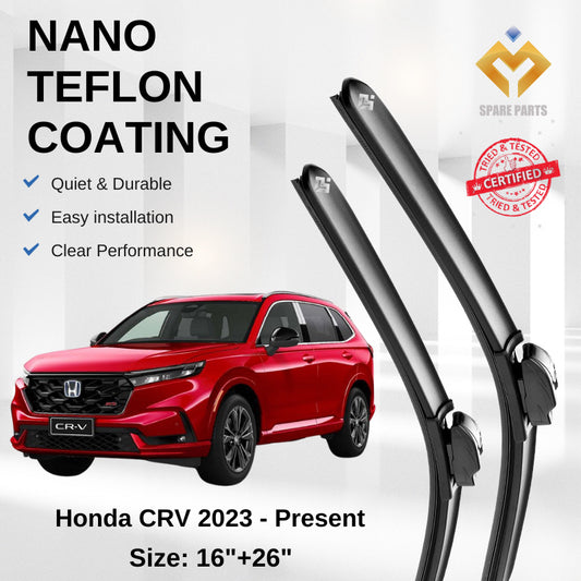 Honda CRV 2023-Present Premium Japan Tech Car Wiper Accessories 16”+26” Type 12 Clip- Includes Free Microfibre  Cloth!