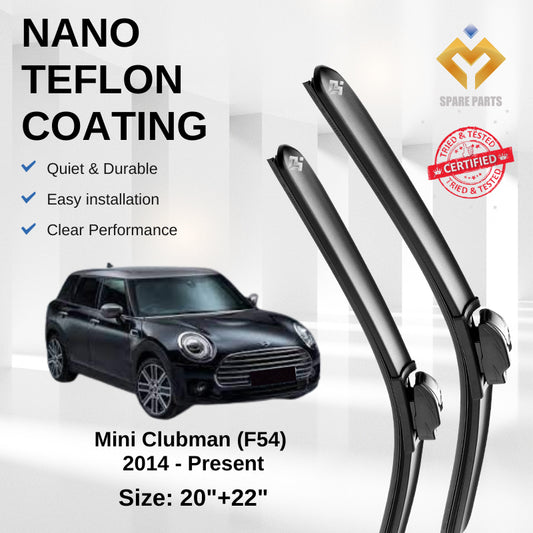 Mini Cooper Clubman F54 (2014-Present) Premium Japan Tech Car Wiper 20"+22" Type 01 Clip, Free Microfibre Cleaning Cloth