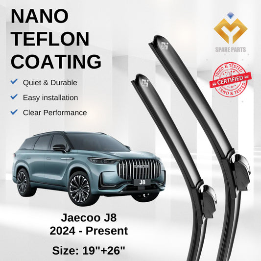 Chery Jaecoo J8 2024-Present Premium Japan Tech Car Wiper Accessories 19”+26” Type 01/04  Clip Includes Free Gift