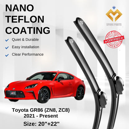 Toyota GT86 GR86 Premium Quality Japan Tech Car Wiper Accessories 20"+22" Universal Hook-Include Free Microfibre Cloth!