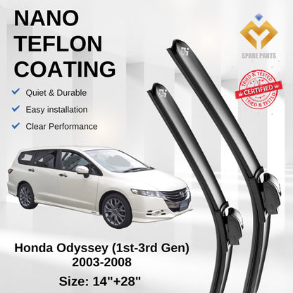 Honda Odyssey 3rd 5th Gen Premium Quality Japan Tech Car Wiper Accessories 14"+28" Universal Hook Free Microfibre Cloth