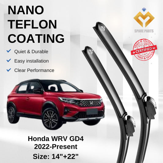 Honda WR-V (DG4) 2022-Present Premium Quality Japan Wiper Accessories 14”+22” Type 02–Includes Free Microfibre Cloth!
