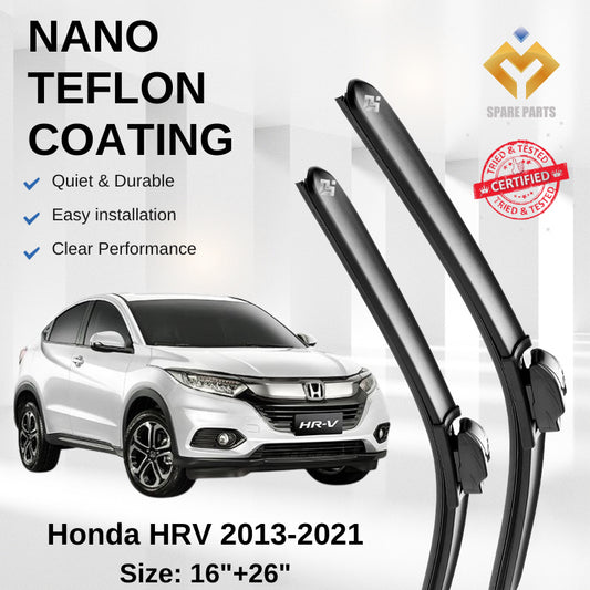 Honda HRV 2013-2021 Premium Japan Tech Car Wiper Accessories 16”+26” Type 02 Clip- Includes Free Microfibre  Cloth!