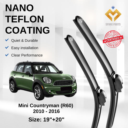 Mini Cooper Countryman R60 (2010-2016) Premium Japan Tech Car Wiper 19"+20" Type 07 Clip, Free Microfibre Cleaning Cloth