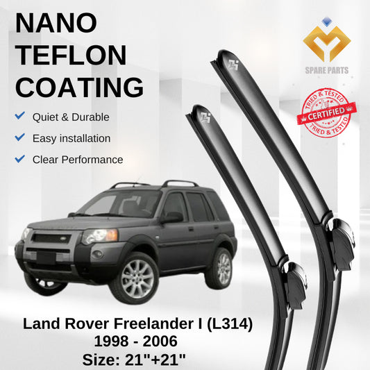 Land Rover Freelander I (L314) Premium Japan Tech Car Wiper Accessories 21”+21” Universal Hook–Includes Free Gift