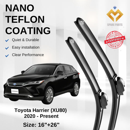 Toyota Harrier XU60 XU80 Premium Quality Japan Tech Car Wiper 1set 16"+26" U Hook Free Microfibre Cloth