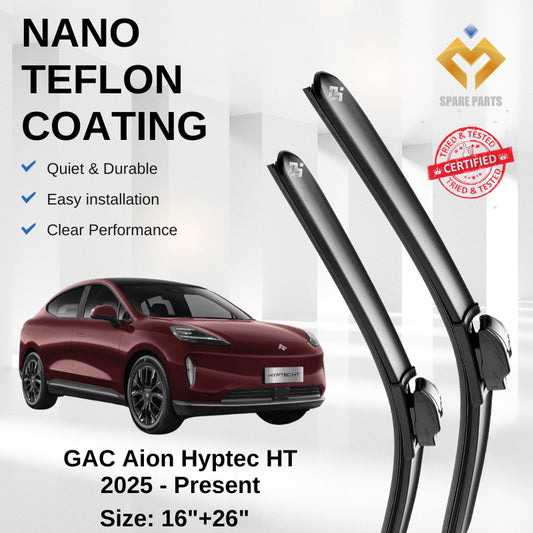 GAC Aion Hyptec HT 2025 - Present Premium Japan Tech Car Wiper Accessories 16”+26” Type 01/04 Clip- Includes Free Gift