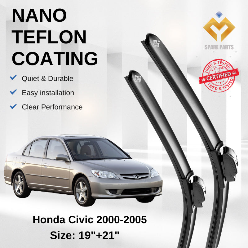 Honda Civic 7th Gen Premium Quality Japan Tech Car Wiper Accesories 19"+21" Universal Hook-Include Free Microfibre Cloth